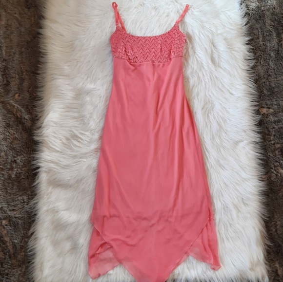 VINTAGE Shimmer Sequin Empire Asymmetrical Adjustable Strap Dress - Picture 8 of 13